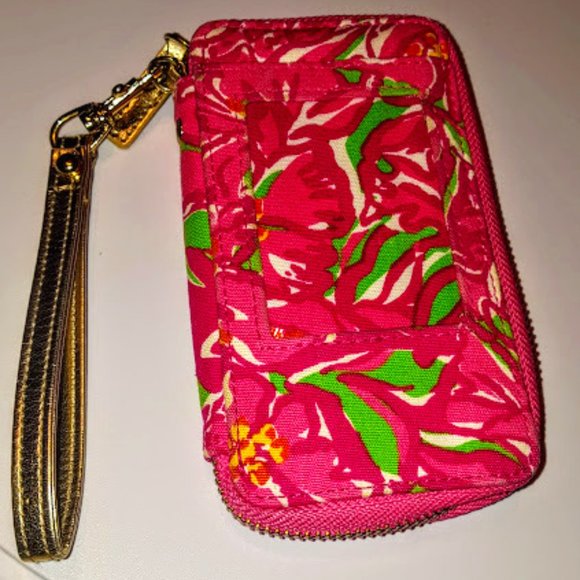 PINK PULITZER PERFECTION: PICK UP PROMPTLY! Lilly P. Beautiful ID Phone Wristlet - Picture 2 of 15